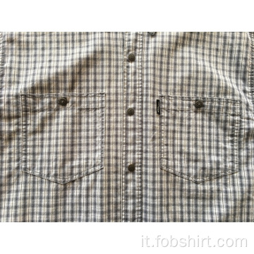 Camicia scozzese a maniche lunghe in cotone 100%